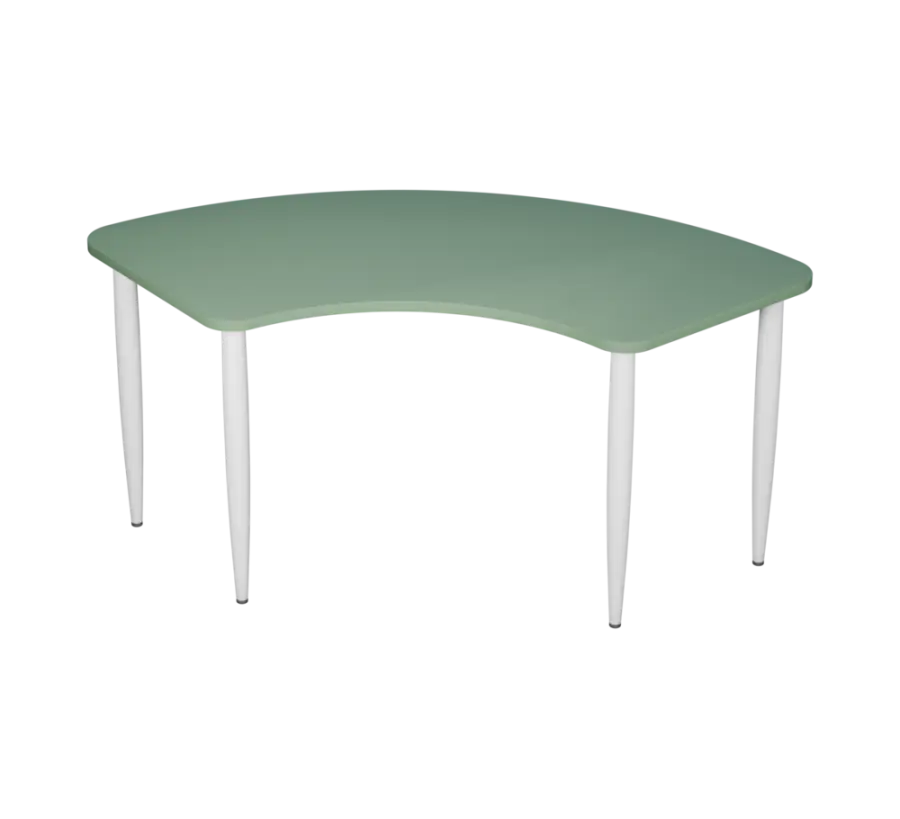 PLAYFORM 228 modulární hravé stoly, výška 750 mm, kovová podnož bílá, deska 25 mm, šedo-zelinkavá